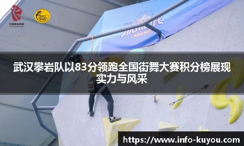 武汉攀岩队以83分领跑全国街舞大赛积分榜展现实力与风采